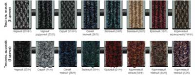 Придверная решетка Сити Щетка Риф Текстиль, цвета текстиля